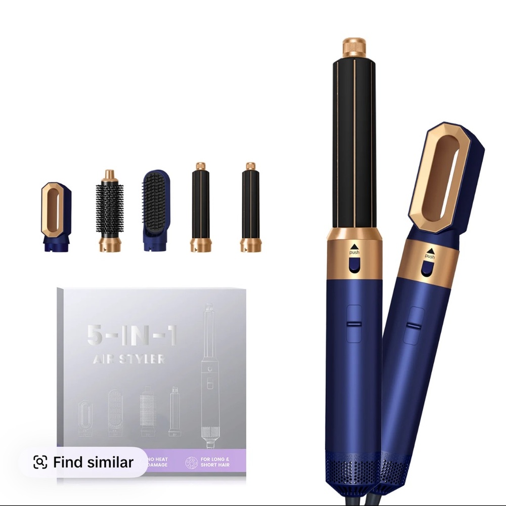5-in-1 Hair Styling Tool in Blue and Gold